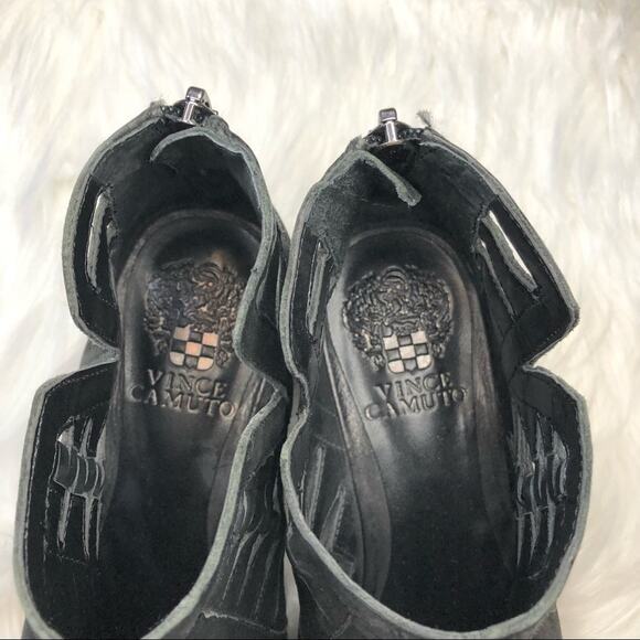 Vince Camuto Black Booties Peera Cutout Suede Boots - Picture 8 of 9